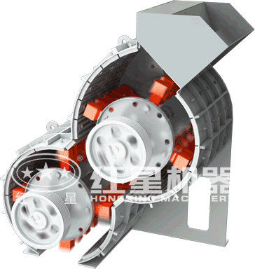 雙級(jí)破碎機(jī)三維模擬工作動(dòng)圖