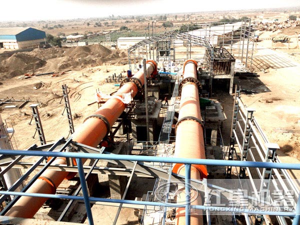 水泥回轉(zhuǎn)窯搭建中