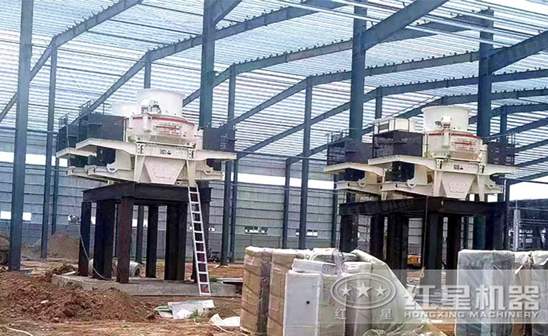 四臺(tái)HVI制砂機(jī)時(shí)產(chǎn)量500噸以上