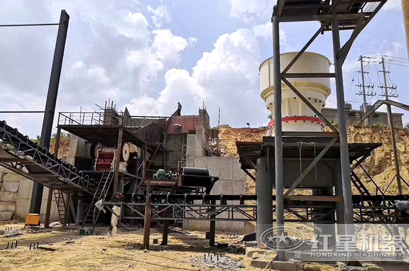 針對硬石料加工的砂石料生產(chǎn)線現(xiàn)場